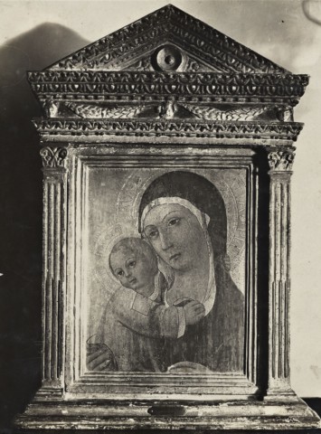 Anonimo — Sano di Pietro - sec. XV - Madonna con Bambino — insieme, con cornice
